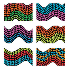 Colorful Wavy Patterns Made of Circles.