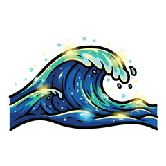 Crashing Ocean Wave with Splashing Water.