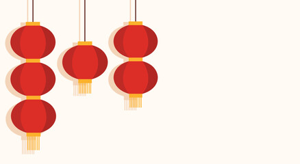Red Chinese Lanterns Hanging Background