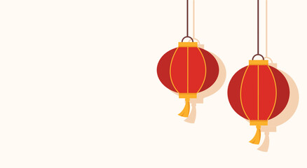Red Chinese Lanterns Hanging Background