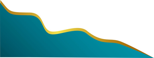 Abstract Teal Triangle Base with Golden Yellow Wavy Gradient on White