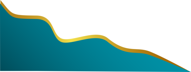 Abstract Teal Triangle Base with Golden Yellow Wavy Gradient on White