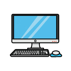 Desktop Computer Monitor Keyboard and Mouse.