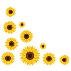 Sunflower Floral Corner Illustration