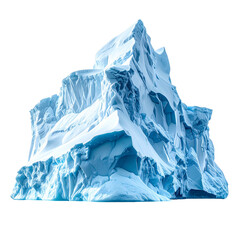 Majestic realistic iceberg isolated on transparent background, massive ice formation