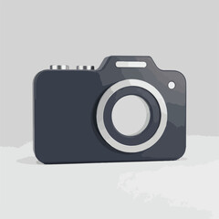 Digital Camera Front View Illustration.