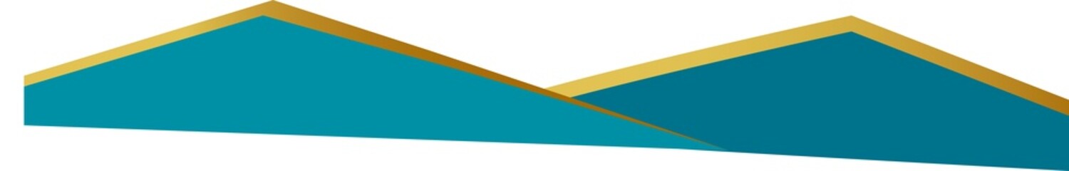 Abstract Teal Triangle Base with Golden Yellow Wavy Gradient on White