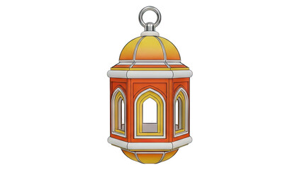 Obraz premium Ramadan Lantern with Dome and Arched Windows