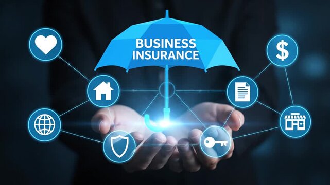 Business insurance protection concept.