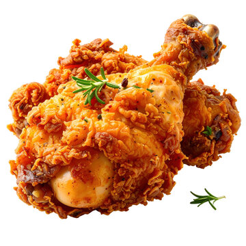 Golden-brown backhendl, traditional austrian fried chicken, perfectly cooked and presented isolated on white background