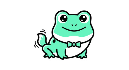 Cartoon frog illustration on white