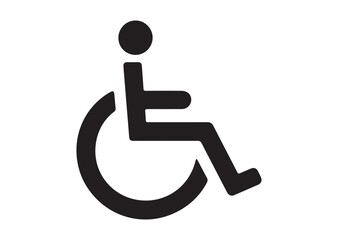 Wheelchair Icon, Editable Solid Vector Illustration