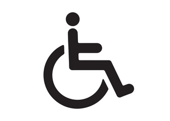 Wheelchair Icon, Editable Solid Vector Illustration