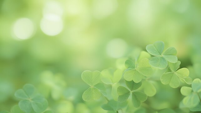 Serene St Patricks Day green background with soft shamrock leaves a fresh spring luck aesthetic