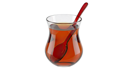 Glass of Tea with Red Spoon