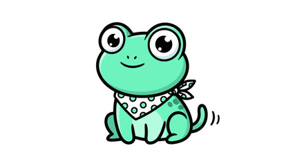 Obraz premium Cartoon frog illustration on white background