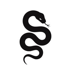 Fototapeta premium Snake logo icon vector isolated on white background, modern animal symbol for branding, gaming, and mascot design