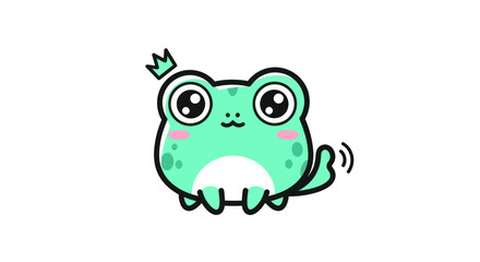 Obraz premium Cartoon frog illustration on white background