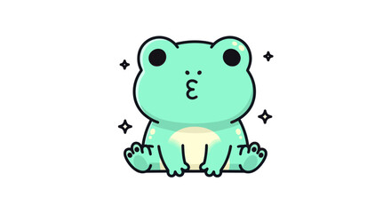 Obraz premium Cartoon frog illustration on white background