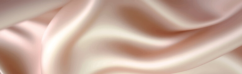 Elegant blue silk fabric background. Textile texture. Copy space. Vector illustration	