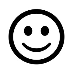 Fototapeta premium Simple outline smiley face icon graphic symbol emotion on transparent background