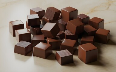 Fototapeta premium a high quality 3d render showcasing a bunch of chocolate bars