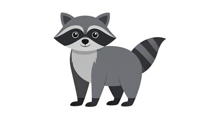 A cartoon raccoon with a curious expression