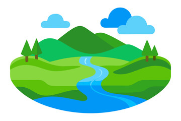 Fototapeta premium Climate Resilient Landscape Vector Illustration