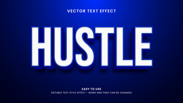 editable text effect hustle 3d style premium vector