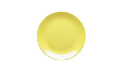 Yellow Plate on White Background
