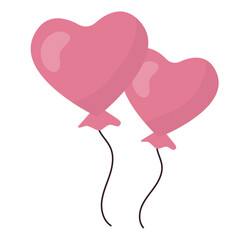 two pink ballon illustration icon