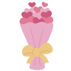 bouquet of love in valentine's day illustration