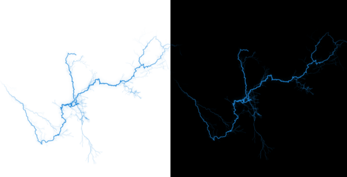 Blue crackle design element on white and black backgrounds isolated on transparent background - Powered by Adobe