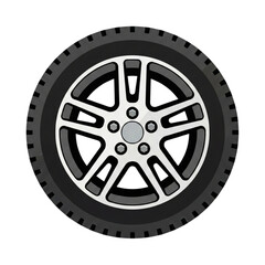 Obraz premium Car alloy wheel rim vector icon isolated on white