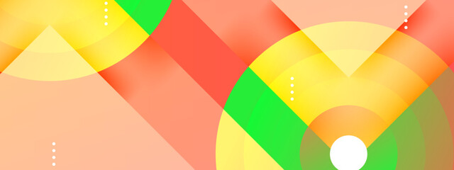 Obraz premium Soft geometric radial shapes with pastel orange and green colors