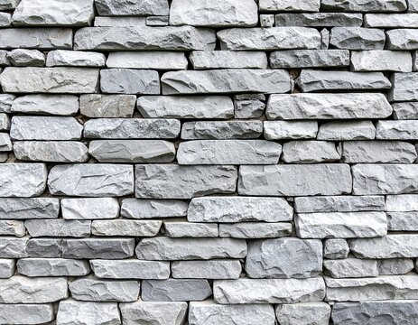 Grey Stone Brick Wall Texture Background.