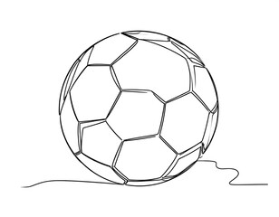 Fototapeta premium Minimalist Soccer Ball Line Art - A Dynamic Sports Illustration.