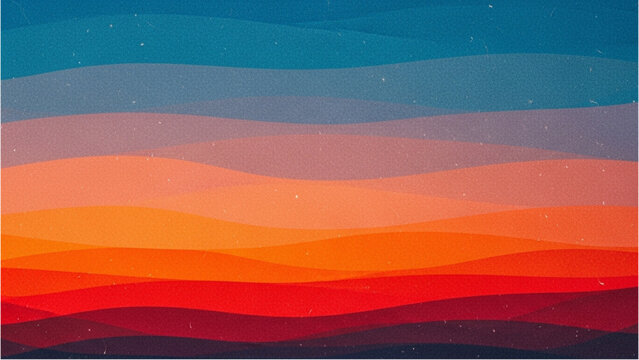 Vibrant Sunset Landscape with Rolling Hills and Gradient Sky