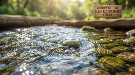 Fototapeta premium Serene River Stream with Rocks and Trees.
