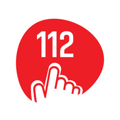 112 emergency icon on white background