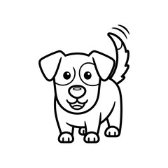 Obraz premium Happy Cartoon Dog Illustration with Wagging Tail.