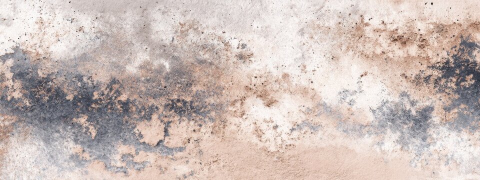 Abstract texture with neutral colors and organic shapes created by mixing paint and plaster on a flat surface