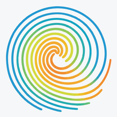 Abstract circular modern art background with swirling spiral lines in a contemporary design, perfect for logos and icons isolated white background