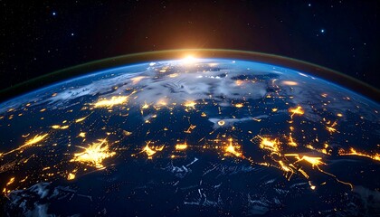 Digital Globe with Connected Trade Routes Representing Global Network and World Trade