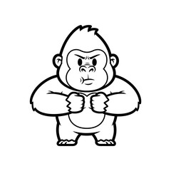 Obraz premium Angry Gorilla Cartoon Character Illustration.