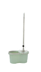 mop used for cleaning the house on white background. housewife's style.