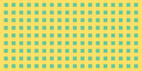 Repeating Teal Cross Pattern on Yellow Background