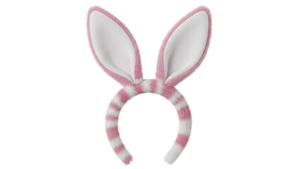 Fototapeta premium Pink and White Striped Bunny Ear Headband