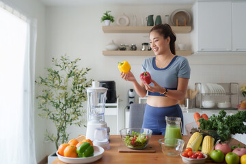 Woman preparing healthy vegetables for a nutritious meal