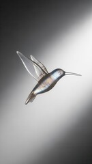 Obraz premium Glass Hummingbird Flying Motion Studio Shot